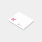 Roze Butterfly Persoonlijke meisjesnaam Post-it® Notes (Schuin)