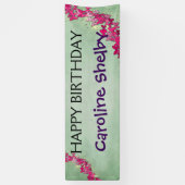 Roze Butterfly Princess Birthday Banner (Verticaal)