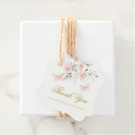 Roze Butterfly Quinceañera Bedankjes Labels