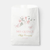 Roze Butterfly Quinceañera Bedankzakje (Voorkant)