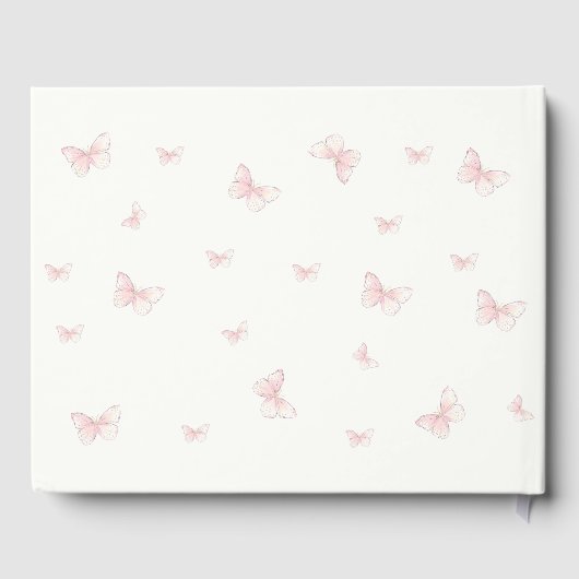 Roze Butterfly Quinceañera Gastenboek (Achterkant)