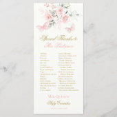 Roze Butterfly Quinceañera Programmakaart (Achterkant)