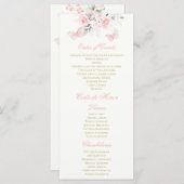 Roze Butterfly Quinceañera Programmakaart (Voorkant / Achterkant)