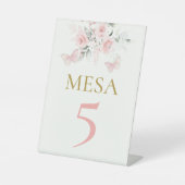 Roze Butterfly Quinceañera Reclamebord Met Voetstuk (Voorkant)