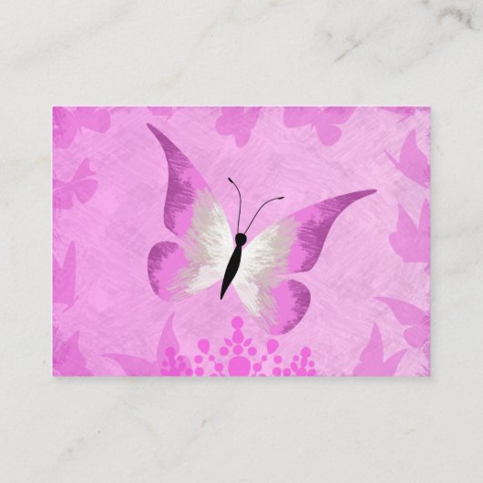 Roze Butterfly Quinceañera RSVP-kaart Advieskaart (Achterkant)