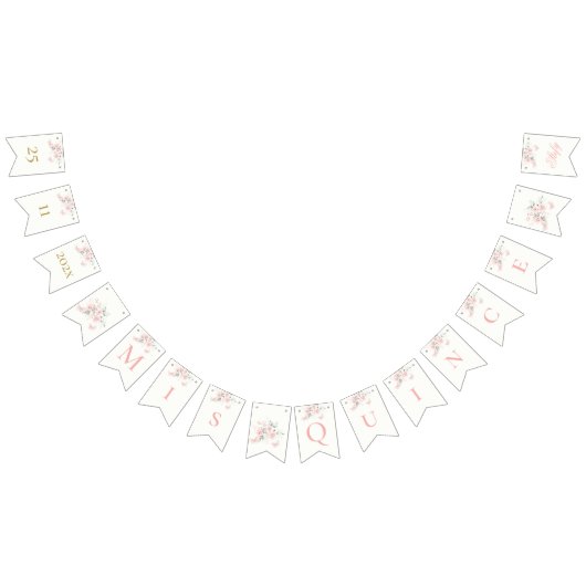 Roze Butterfly Quinceañera Vlaggetjes (Alle)