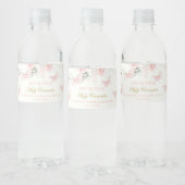 Roze Butterfly Quinceañera Waterfles Etiket (Flessen)