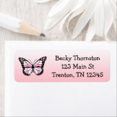 Roze Butterfly Return Address Label (Insitu)