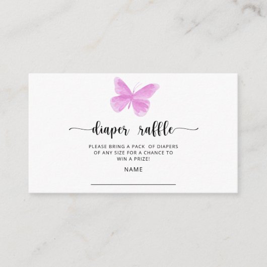 Roze Butterfly-rolkaartje Informatiekaartje (Voorkant)