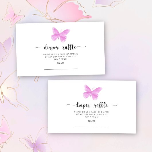 Roze Butterfly-rolkaartje Informatiekaartje