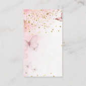 Roze Butterfly-rolkaartje Informatiekaartje (Achterkant)