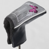 Roze Butterfly Rustic Golf Head Hoesje Golfheadcover (3/4 voorkant)