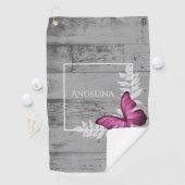 Roze Butterfly Rustic Golf Towel Golfhanddoek (Insitu)