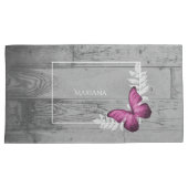 Roze Butterfly Rustic Pillow Hoesje Kussensloop (Voorkant-Rechts)
