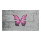 Roze Butterfly Rustic Pillow Hoesje Kussensloop (Achterkant-Links)
