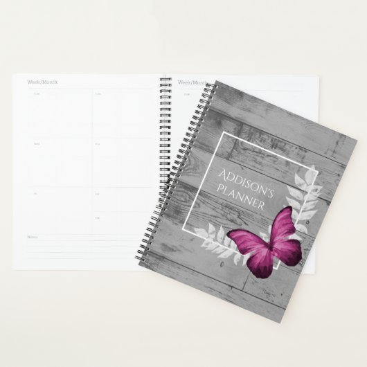 Roze Butterfly Rustic Planner (Display)