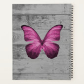 Roze Butterfly Rustic Planner (Achterkant)
