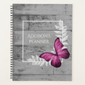 Roze Butterfly Rustic Planner (Voorkant)