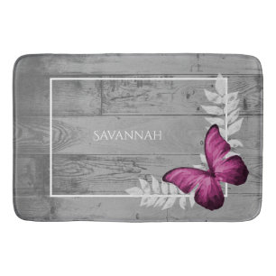 Roze Butterfly Rustic Specialized Bath Mat