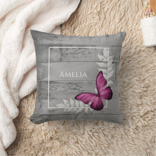 Roze Butterfly Rustisch Sierkussen