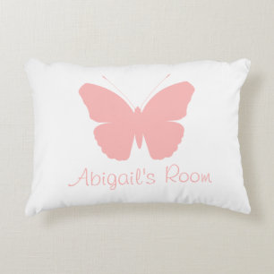 Roze Butterfly Silhouette Design (gepersonaliseerd Accent Kussen