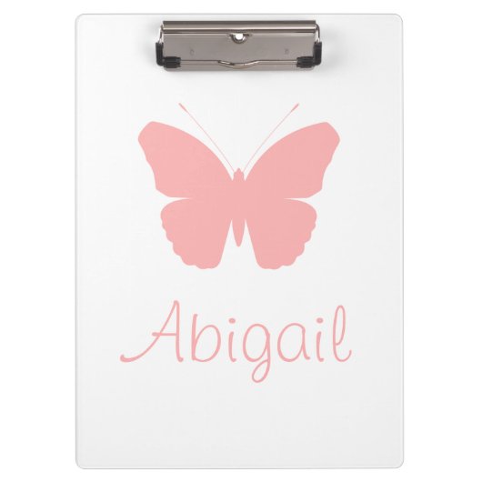 Roze Butterfly Silhouette Design (gepersonaliseerd Klembord (Voorkant)