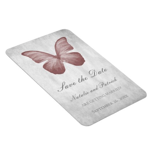 Roze Butterfly sparen de Magnet van de Datum Magneet (Rechterzijde)