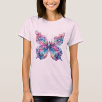 Roze Butterfly Splendor T-shirt