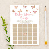 Roze Butterfly Thormbingo Baby shower Game Briefpapier