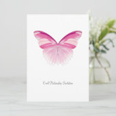 Roze Butterfly - Uitnodiging voor een civiel partn (Staand voorkant)