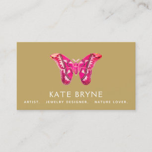 Roze  Butterfly Visitekaartje