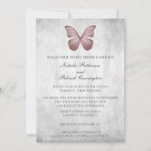 Roze Butterfly Weddenschap Kaart (Voorkant)