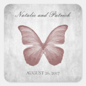 Roze Butterfly Weddenschappen Vierkante Sticker (Voorkant)