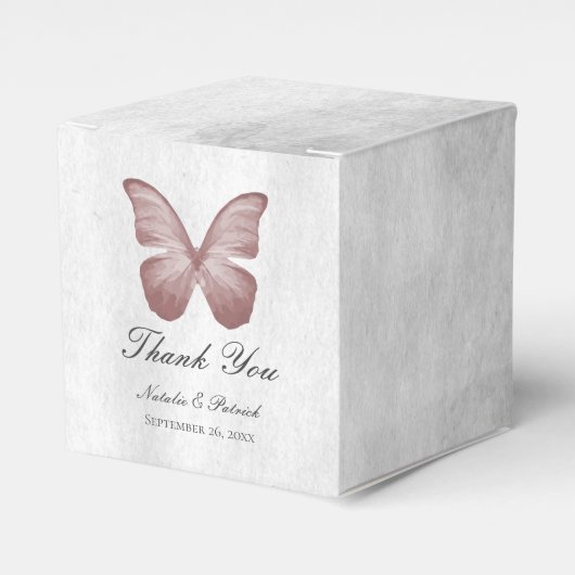 Roze Butterfly Wedding Favor Boxes Bedankdoosjes (Voorkant Zijde)