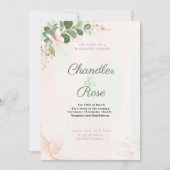 Roze Butterfly Wedding Invitation on Waterverf Kaart (Voorkant)