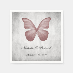 Roze Butterfly Wedding Paper Napkins Servet