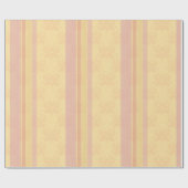Roze Buttery Wit Antiek Damask Stripe Cadeaupapier (Vlak)