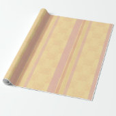Roze Buttery Wit Antiek Damask Stripe Cadeaupapier (Uitgerold)
