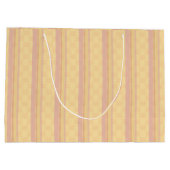 Roze Buttery Wit Antiek Damask Stripe Groot Cadeauzakje (Achterkant)