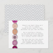 Roze Button Baby shower Insteekkaart Informatiekaartje (Voorkant / Achterkant)