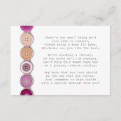 Roze Button Baby shower Insteekkaart Informatiekaartje (Voorkant)