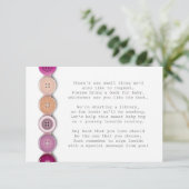 Roze Button Baby shower Insteekkaart Informatiekaartje (Staand voorkant)