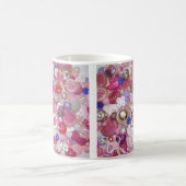 roze Button Collage Koffiemok (Center)