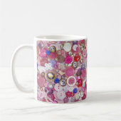 roze Button Collage Koffiemok (Links)