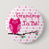 Roze Button "Grandma to be" Baby shower (Voorkant)