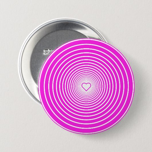 Roze Button met hart - of Kies Kleur (Voorkant /achterkant)
