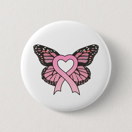 Roze Button met lint-Heart-Butterfly (Voorkant)