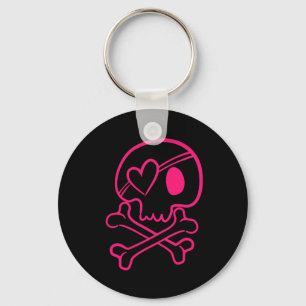Roze Button Sleutelhanger