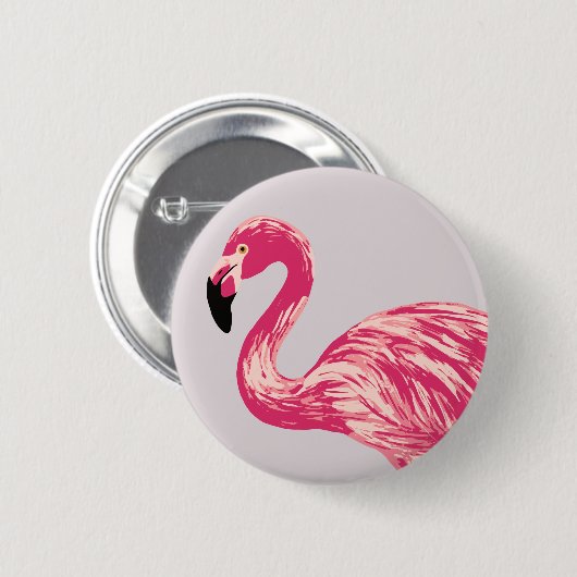 Roze Button ter illustratie van vogel (Voorkant /achterkant)