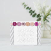 Roze Button Tussenvoegkaart Briefkaart (Staand voorkant)